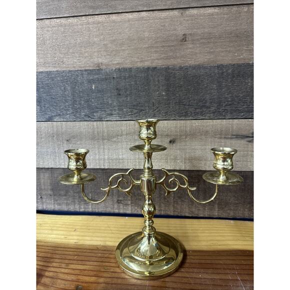 Vintage Baldwin Brass 3 Arm Candelabra - Picture 1 of 6